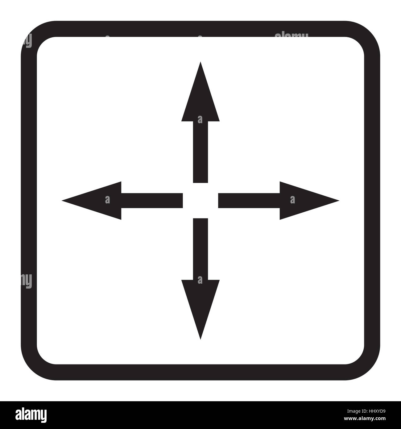 Freccia icona di zoom. La dimensione del puntatore a schermo intero, illustrazione vettoriale Foto Stock