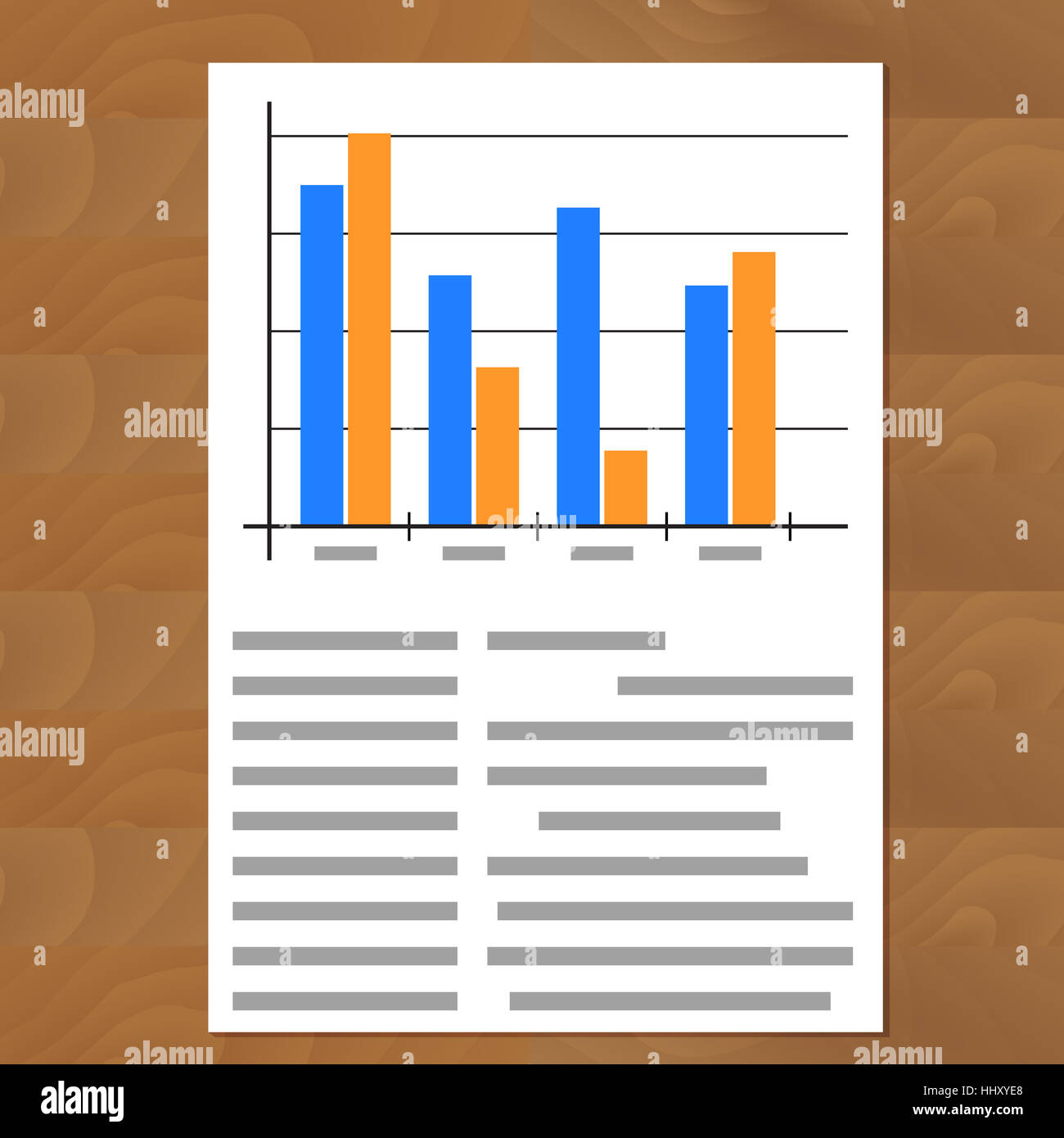 Infografico vettore del documento. Progettazione report annuale di illustrazione Foto Stock