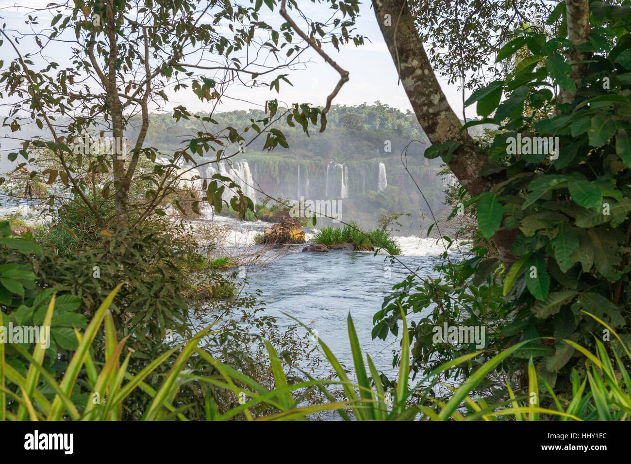 Le maestose Cascate di Iguazu, una delle meraviglie del mondo in Foz do Iguacu, Brasile Foto Stock