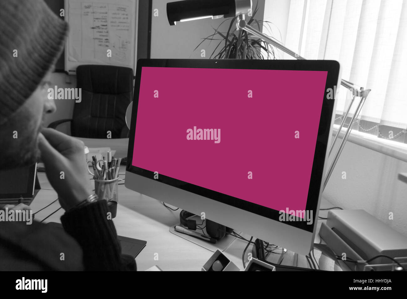 La creatività non è sempre facile. Questa immagine illustra quanto sia difficile può essere come un illustratore, graphic designer, fotografo o di web designer per andare avanti Foto Stock