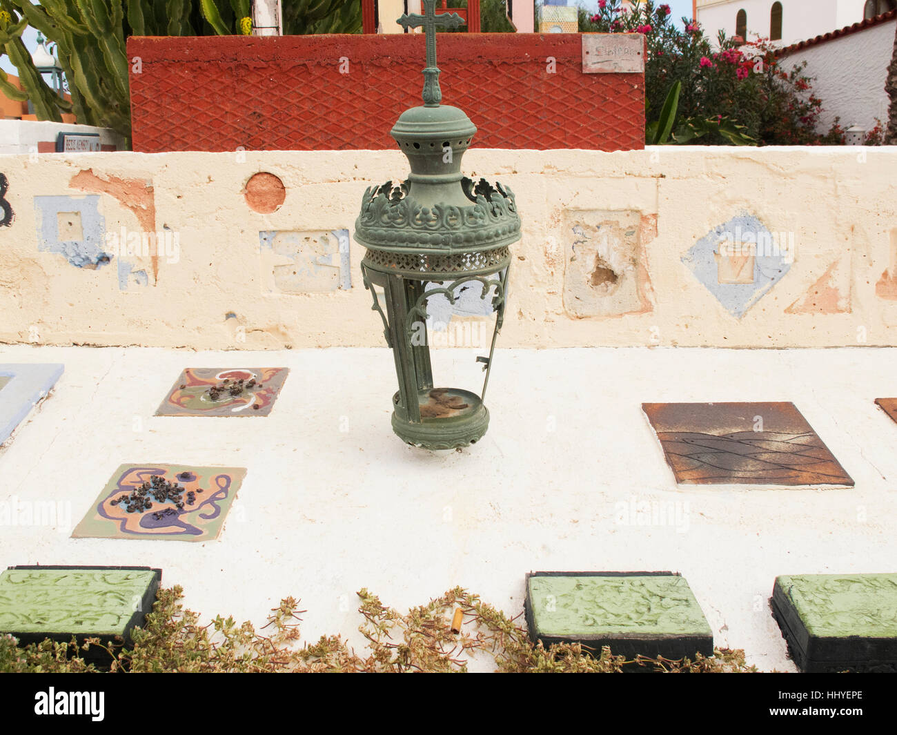 Bizzarre arte e scultura alla Villa Tabaiba, Corralejo Fuerteventura. Foto Stock