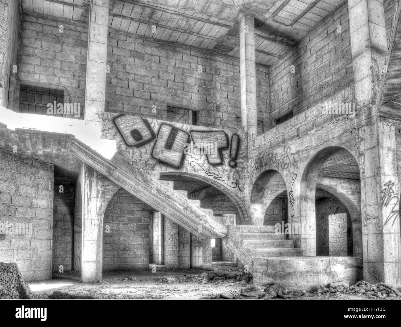 Proprietà abbandonati in Fuerteventura Foto Stock