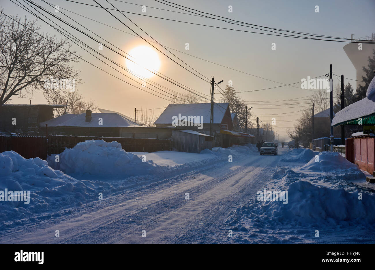 Bellissimi colori in inverno bianco e blu Foto Stock