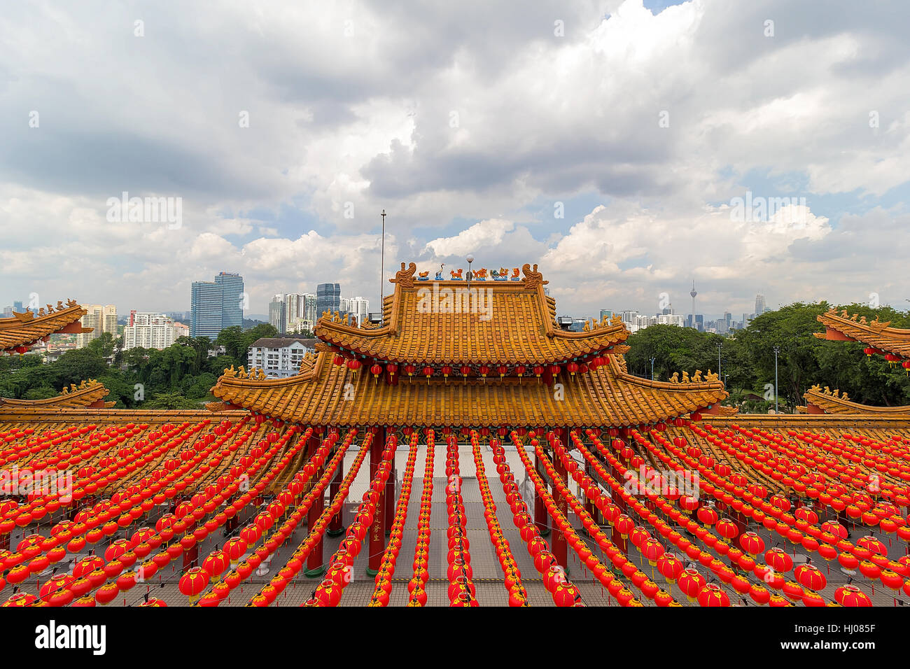 Kuala Lumpur città panoramica vista da Thean Hou tempio su Robson Heights Foto Stock