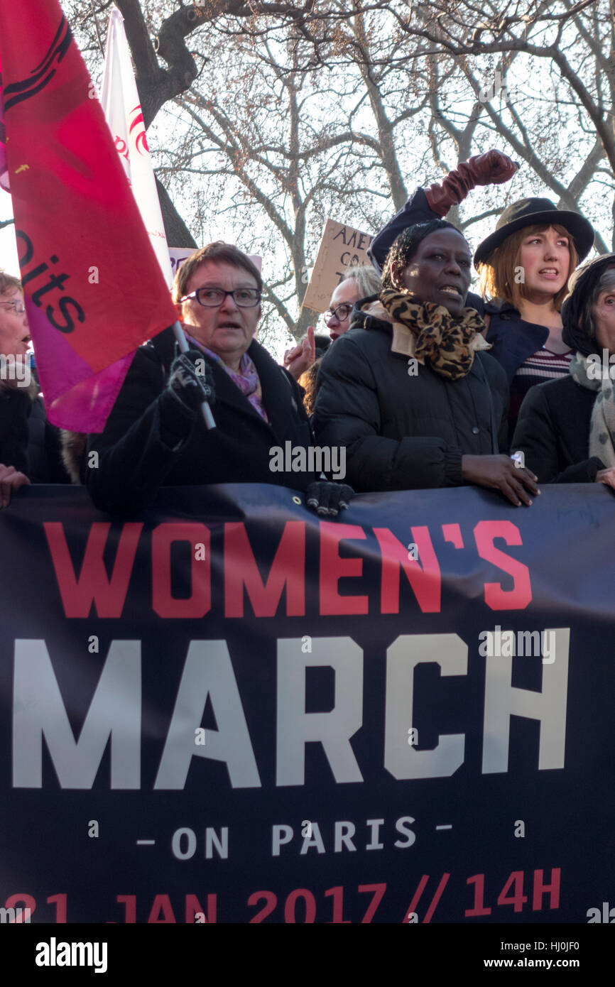 Parigi, Francia, 21 gennaio 2015, le donne del marzo contro Trump Foto Stock