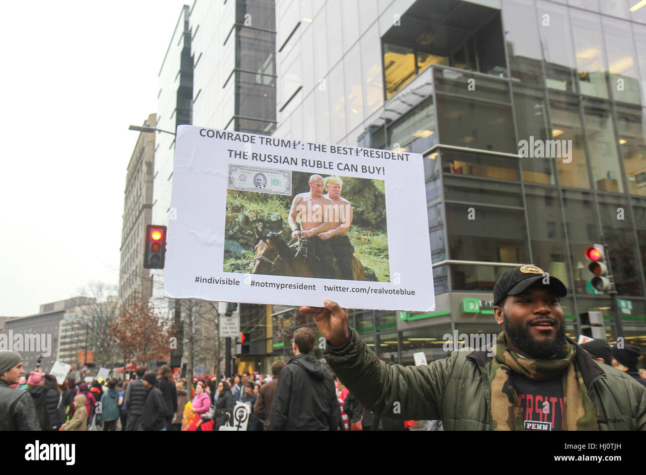 Washington, DC, Stati Uniti. Xxi gen, 2017. Le donne di marzo su Washington. Credito: Susan Pease/Alamy Live News Foto Stock