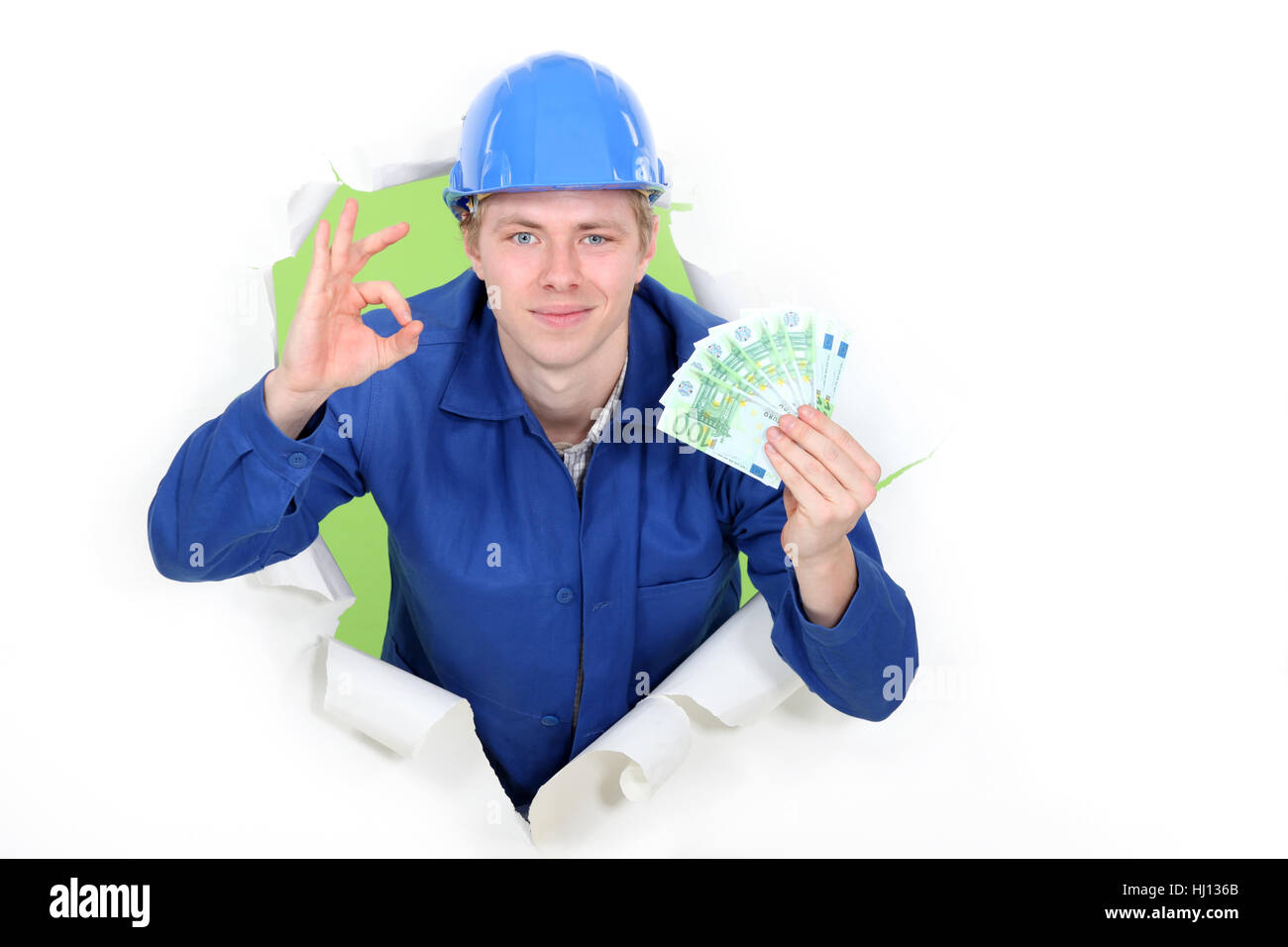 Ok, vuoto, europeo, caucasico barriera, treasury note, bollette, banconote, Foto Stock