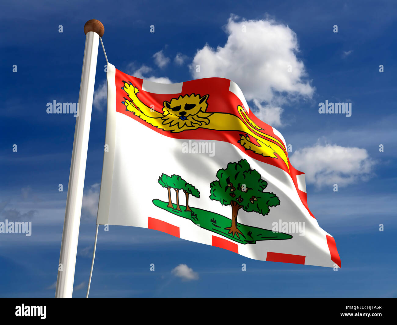 Il cloud, stream, Canada, bandiera, polo, giorno, durante il giorno, nessuno, Flagstaff, Foto Stock