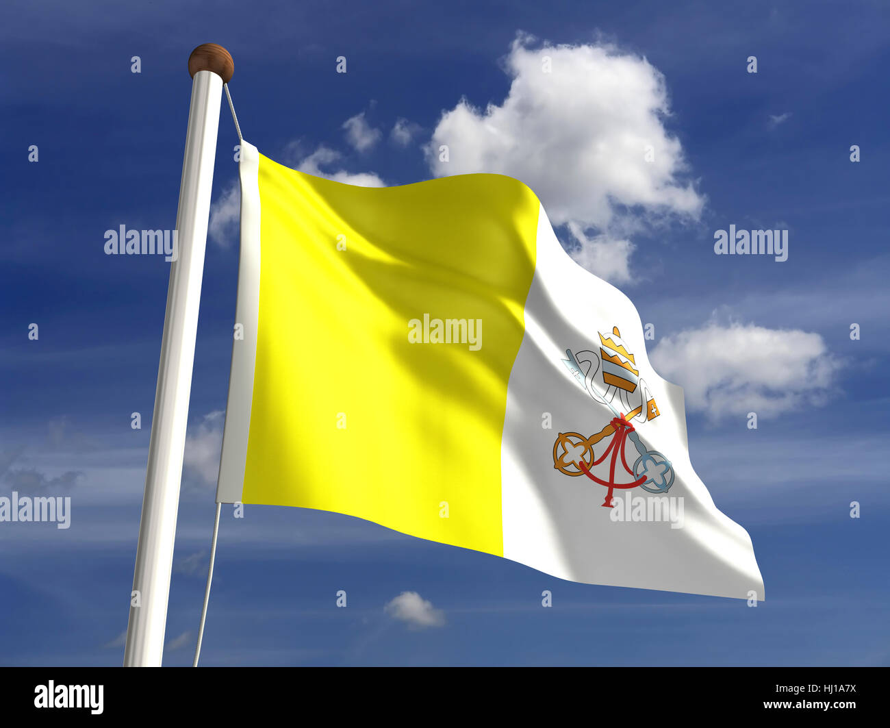 La religione, cloud papa, bandiera, polo, giorno, durante il giorno, nessuno, cristianesimo, Foto Stock