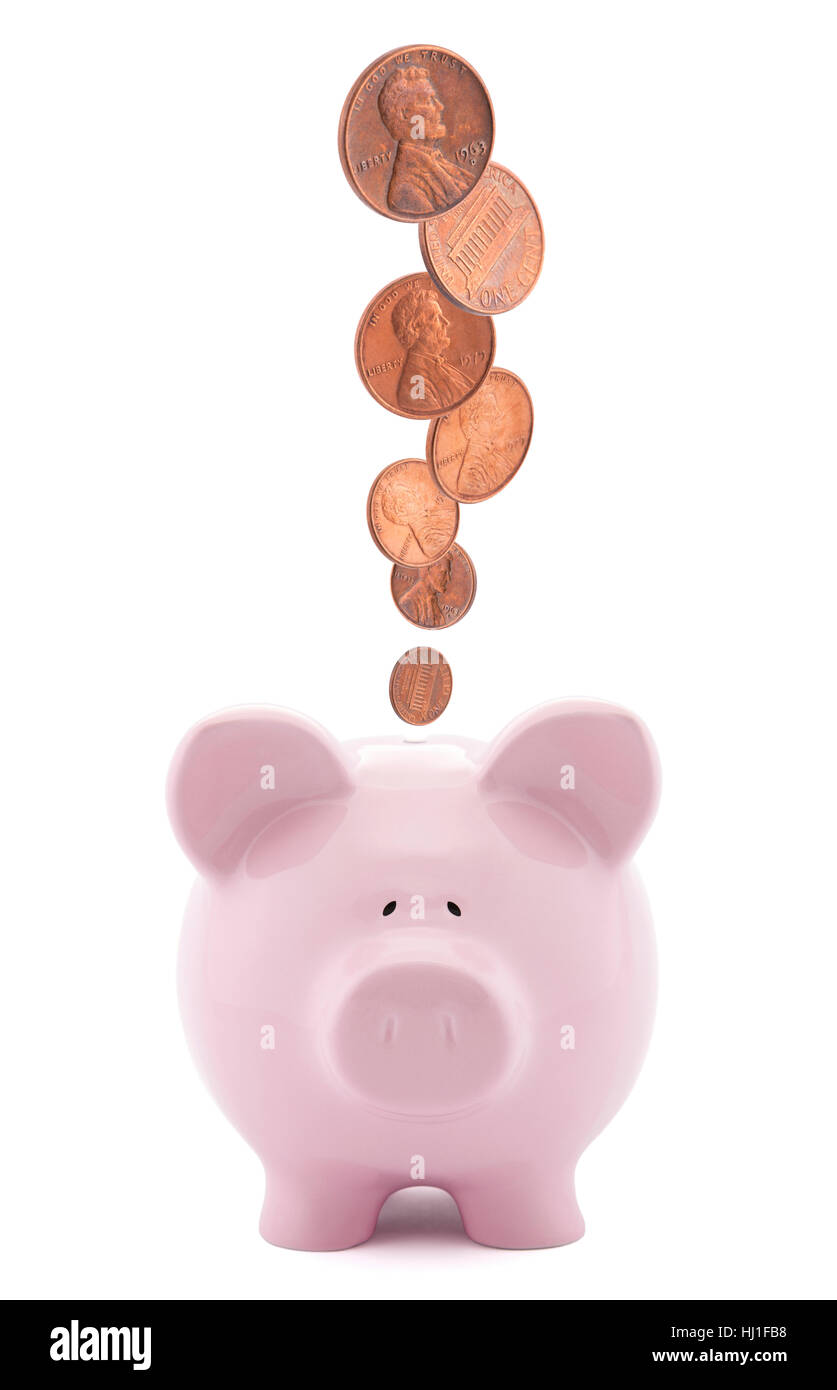 Banca, istituto di credito, dollaro, dollari, isolata, american, valuta moneta, Foto Stock