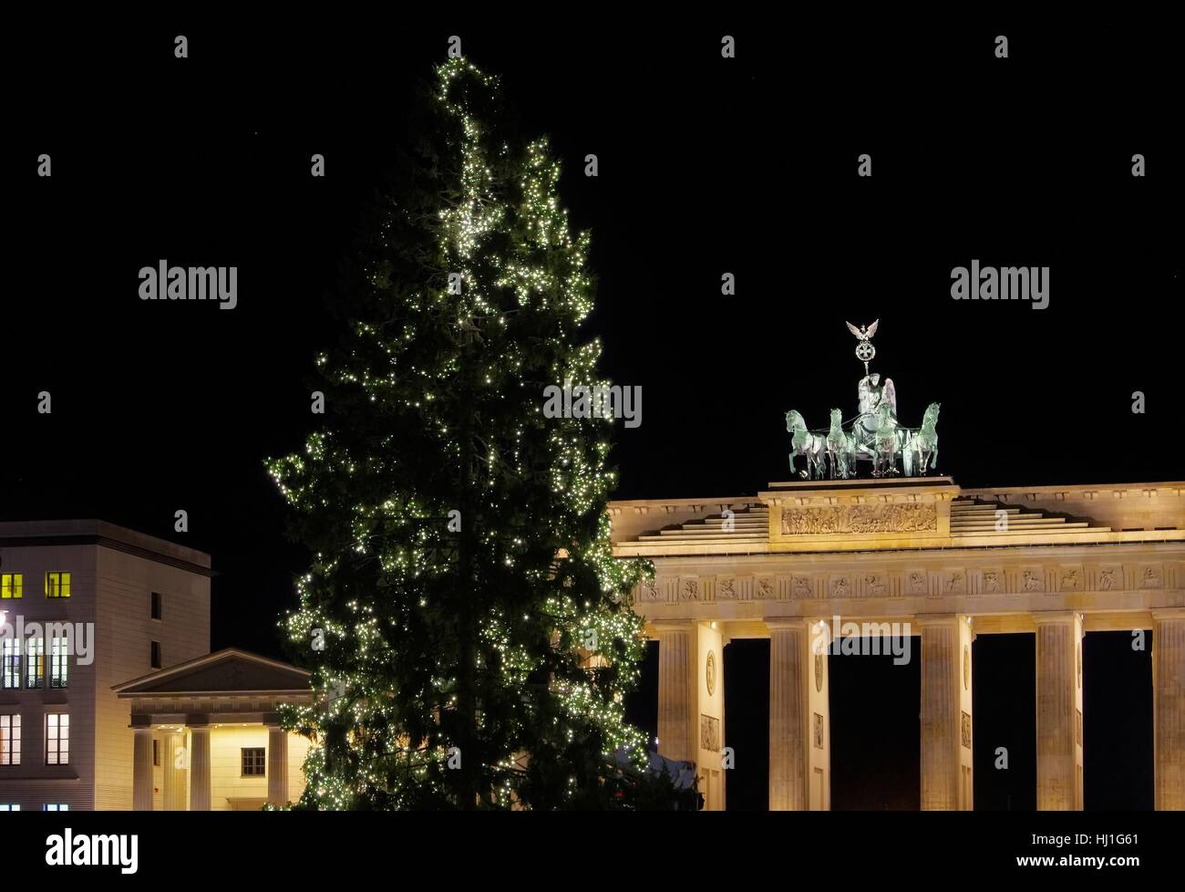 Berlin Brandenburg Gate di natale - Berlin Brandenburg Gate 02 di natale Foto Stock