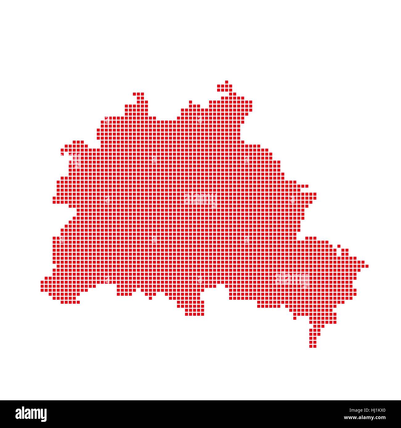 Mappa di pixel di parti di Berlino: rosso di Berlino Foto Stock