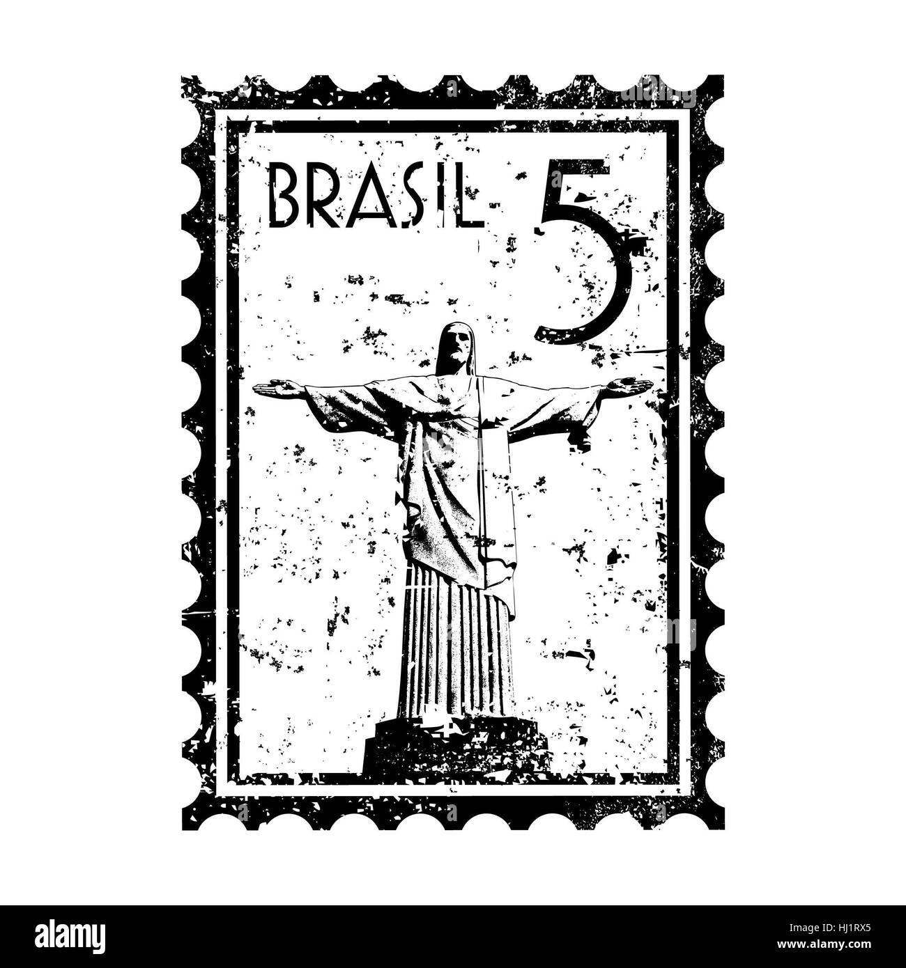 Illustrazione Vettoriale di Rio de Janeiro timbro Foto Stock