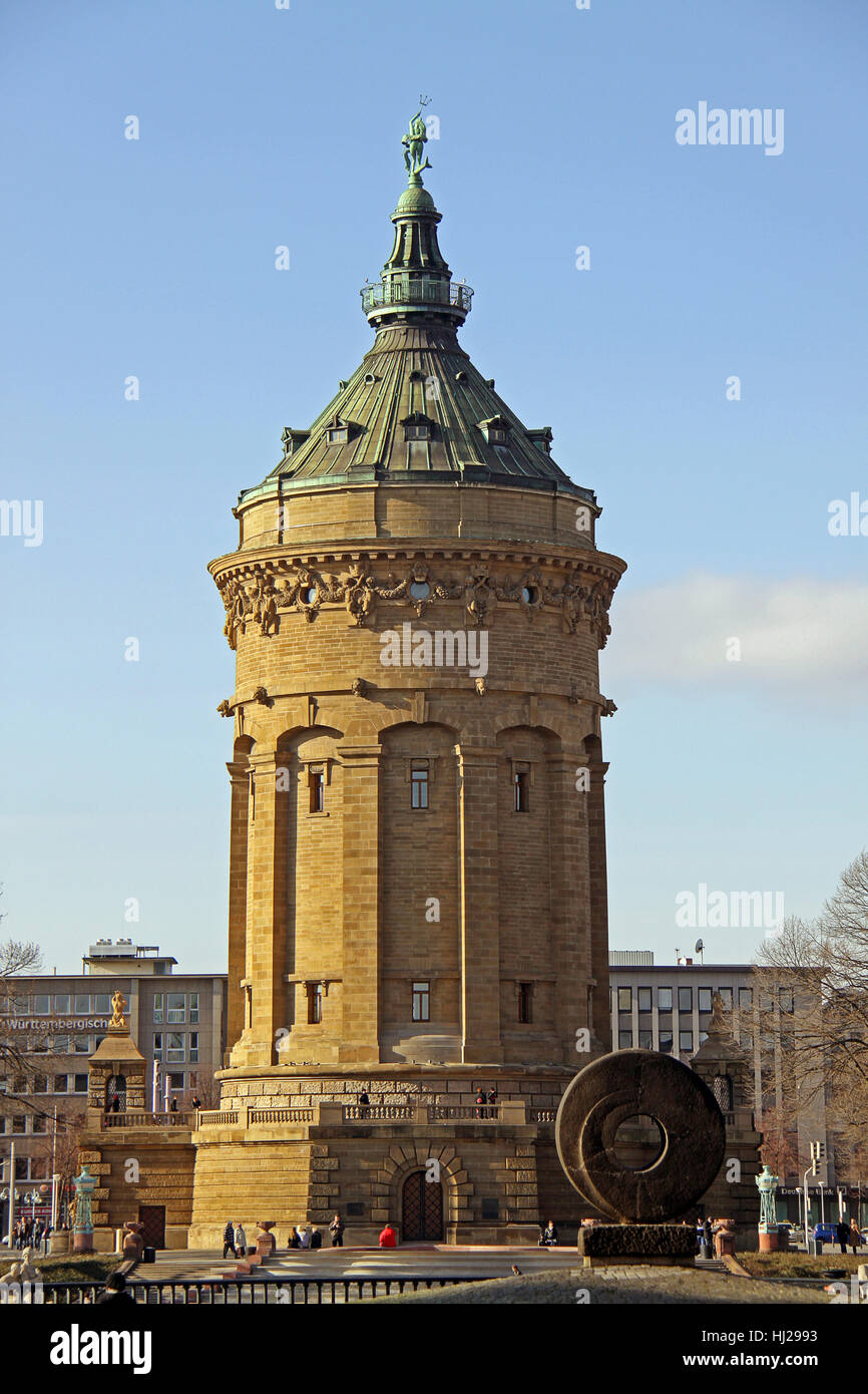 Water Tower, jugendstil, emblema, balneazione, storico, visite turistiche, bere Foto Stock