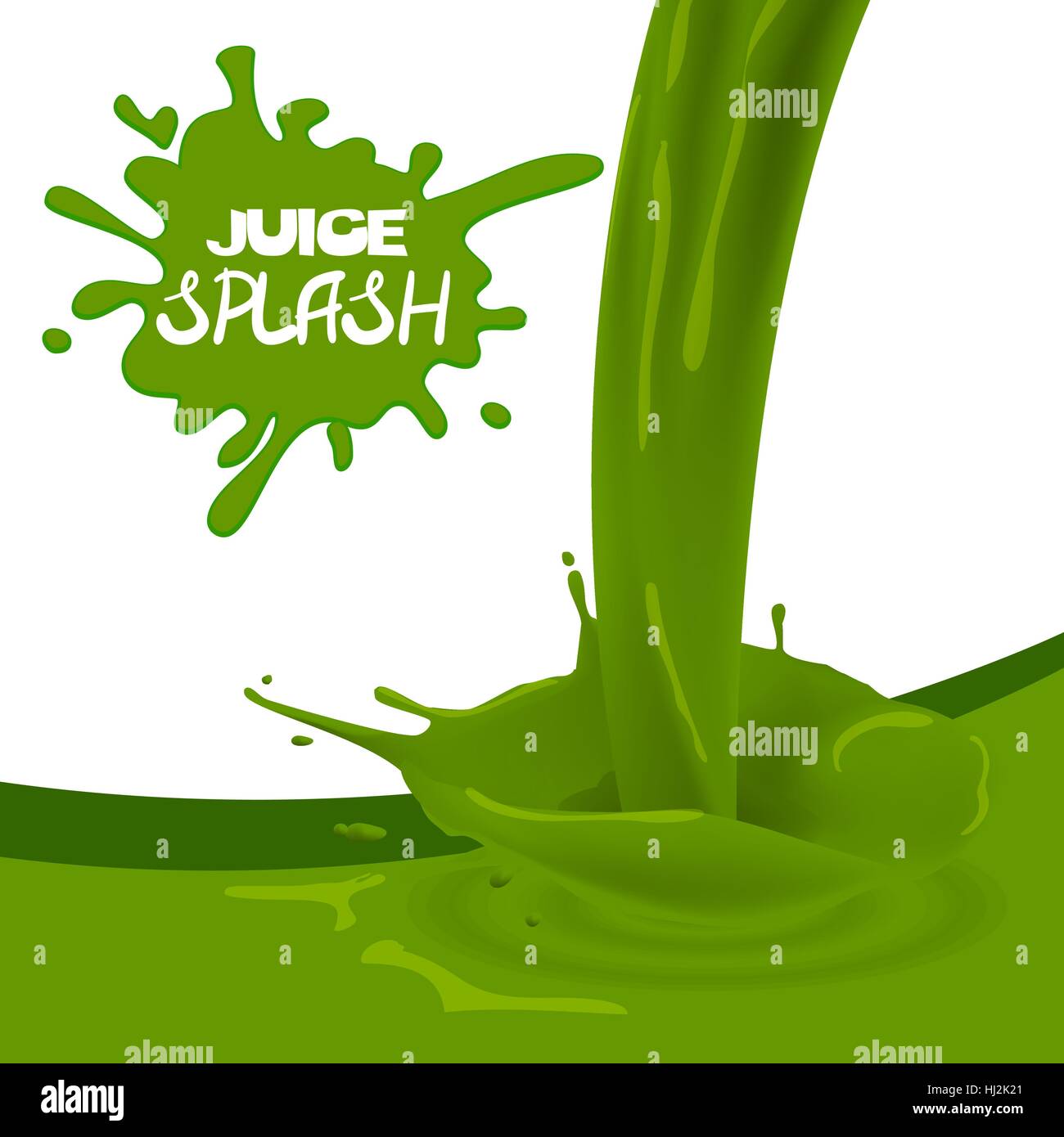 Verde mela, kiwi succo di frutta Illustrazione Vettoriale