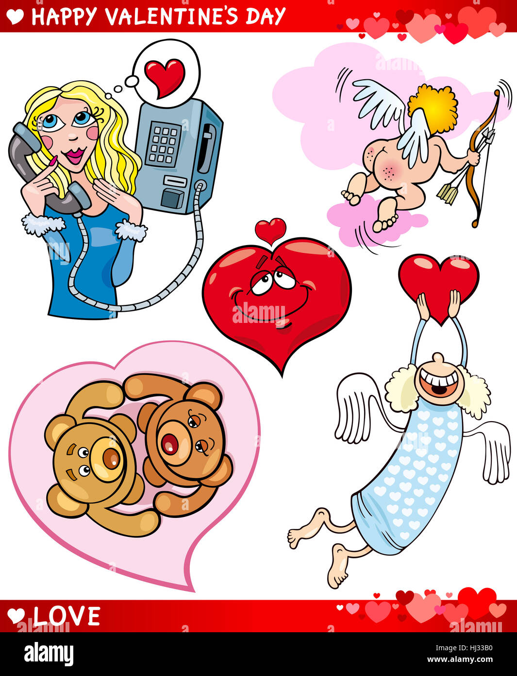 Illustrazione, disegno, foto, foto, immagine, copia, deduzione, impostare, cartoni animati Foto Stock