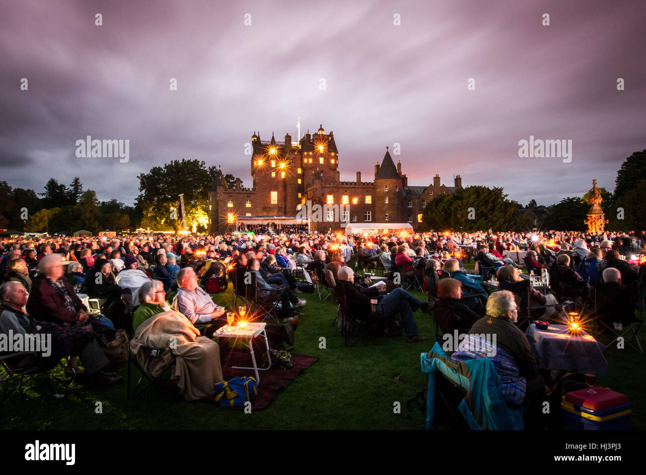 Prom nel Parco di Glamis Castle in Scozia. Foto Stock