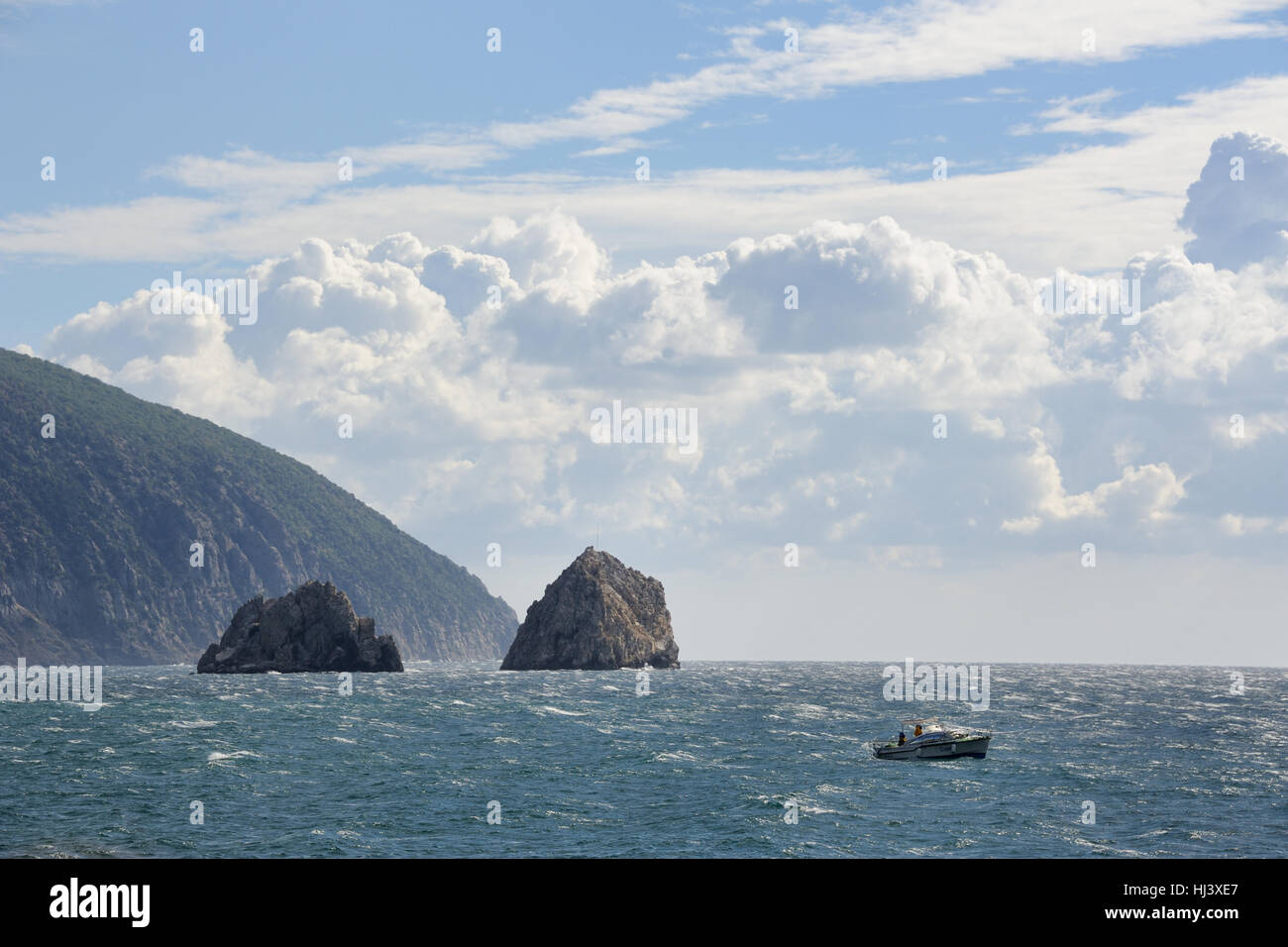 Rocce Adalary - Due Twin-Cliffs vicino a Gurzuf. Crimea, Russia. Foto Stock