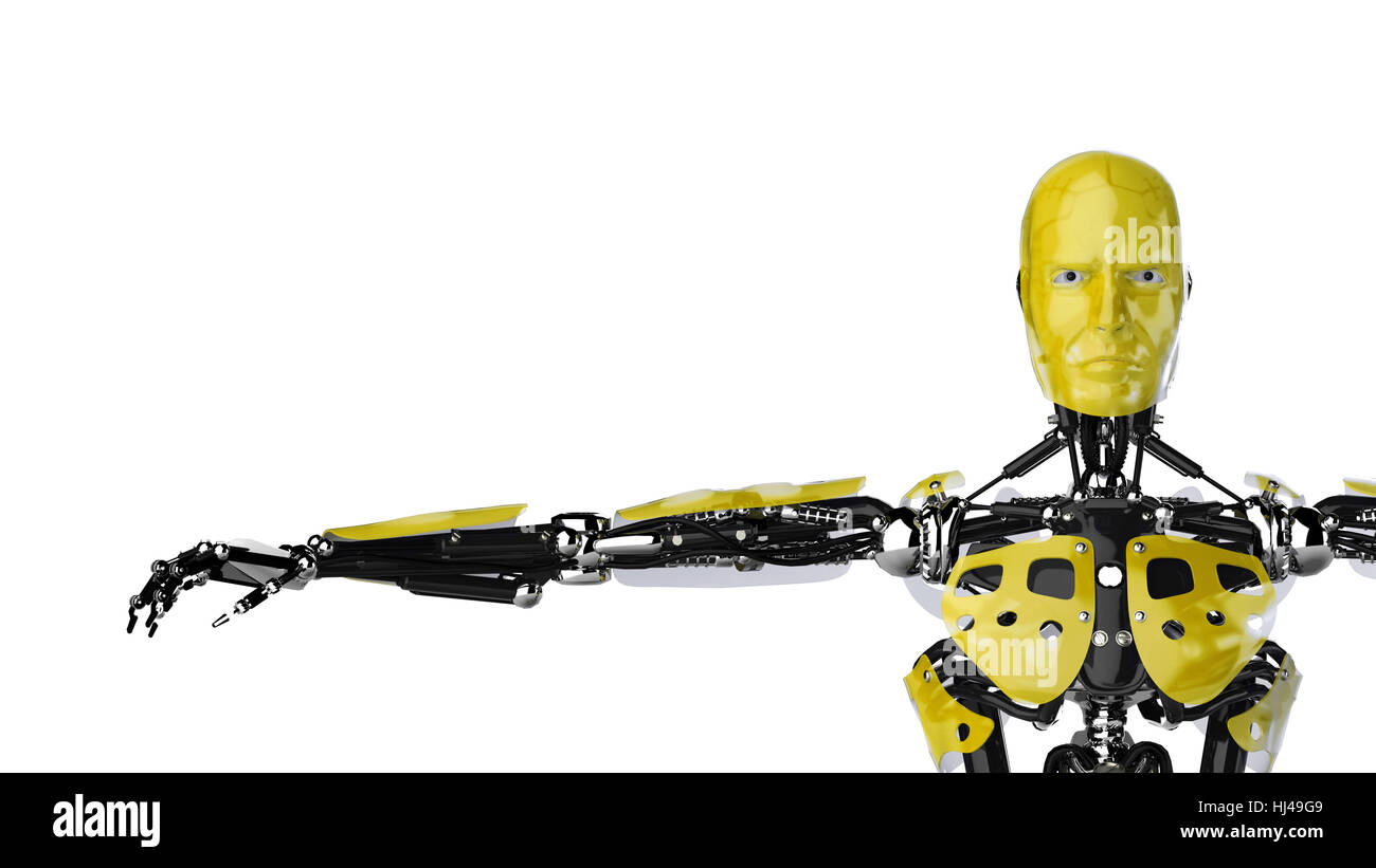 robot giallo Foto Stock