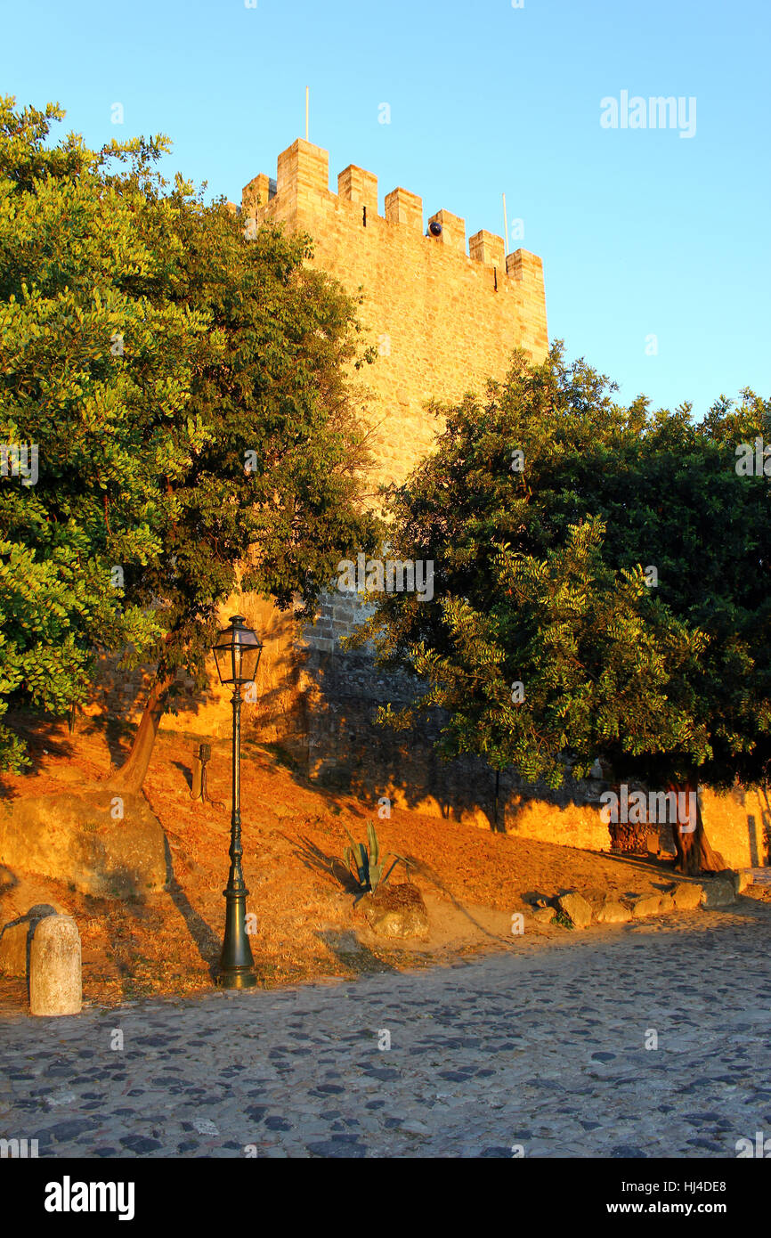 Torre, parete, Portogallo, fortezza, fortificazione, Lisbona, George, castello, Foto Stock