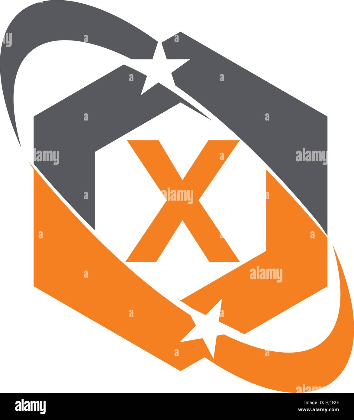 Star Swoosh lettera X Illustrazione Vettoriale
