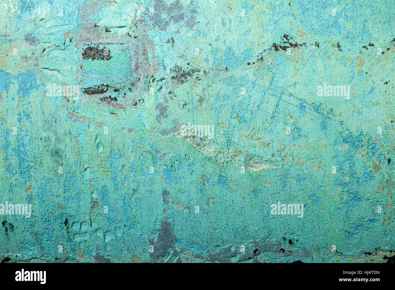 Immagine di sfondo di graffiato antico recipiente di rame texture di superficie Foto Stock