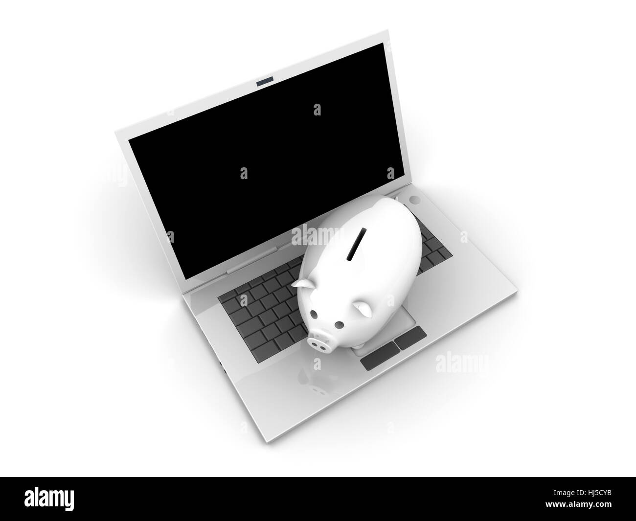 Banca, istituto di credito, laptop, notebook, computer, computer, PC, isolato, Foto Stock