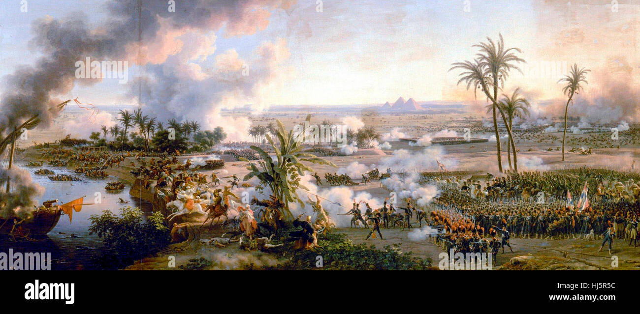 La battaglia delle Piramidi, dal barone Louis-François Lejeune Foto Stock