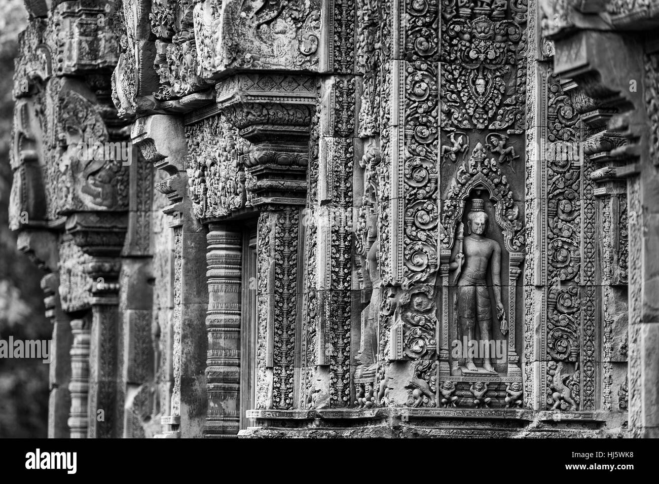 Siem Reap, Siem Reap, Cina. 7 Nov, 2016. Siem Reap, Cambodia-November 7 2016: (solo uso editoriale. Cina OUT) .la foto in bianco e nero di Angkor Wat in Siem Reap, Cambogia. Angkor Wat è un complesso tempio in Cambogia e il più grande monumento religioso nel mondo, con la misurazione del sito 162,6 ettari (1,626,000 m2; 402 acri). Esso è stato originariamente costruito come un tempio indù di dio Vishnu per l'Impero Khmer, trasformando progressivamente in un tempio buddista verso la fine del XII secolo. Credito: SIPA Asia/ZUMA filo/Alamy Live News Foto Stock