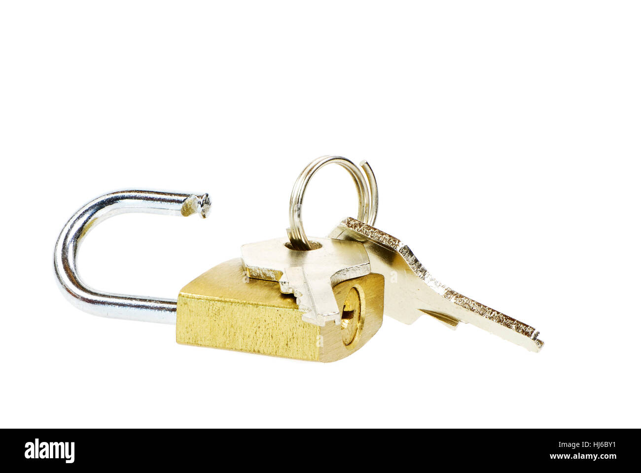 Aprire un lucchetto di una coppia di chiavi Foto stock - Alamy