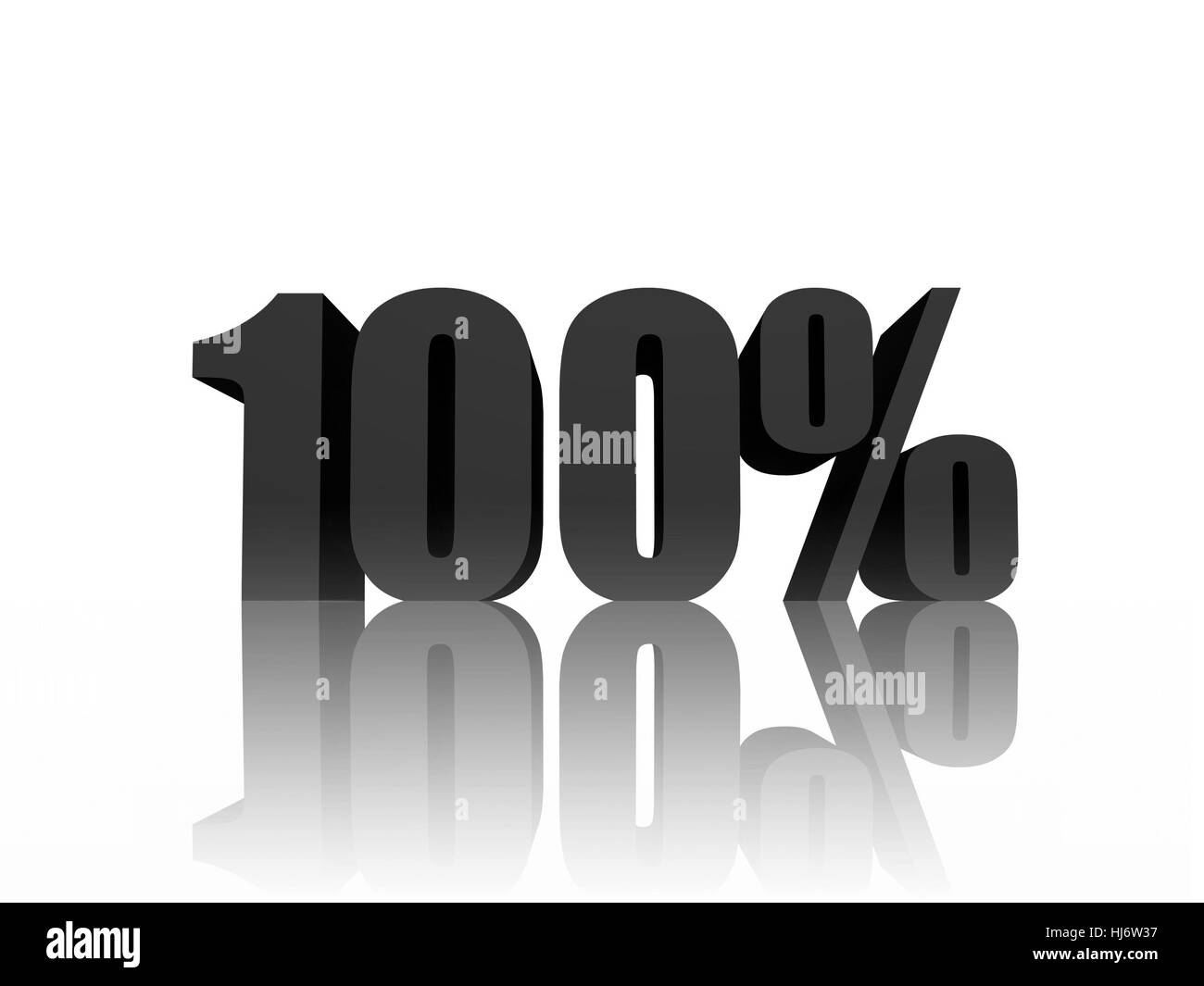 3D al cento per cento illustrazione su sfondo bianco Foto Stock