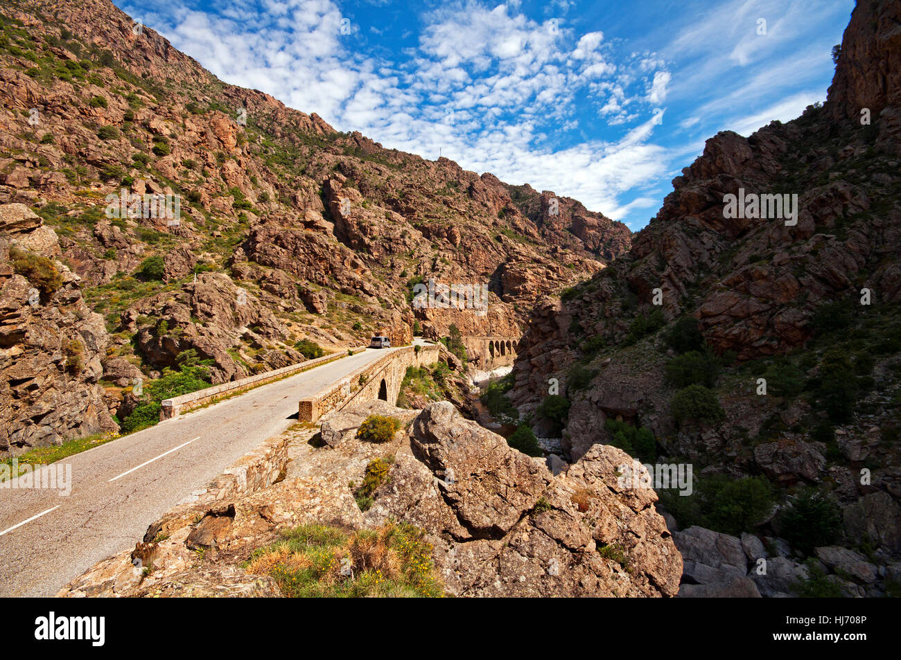Montagne, Francia, Canyon, terreno, corsica, geologia, paesaggio, paesaggio, Foto Stock