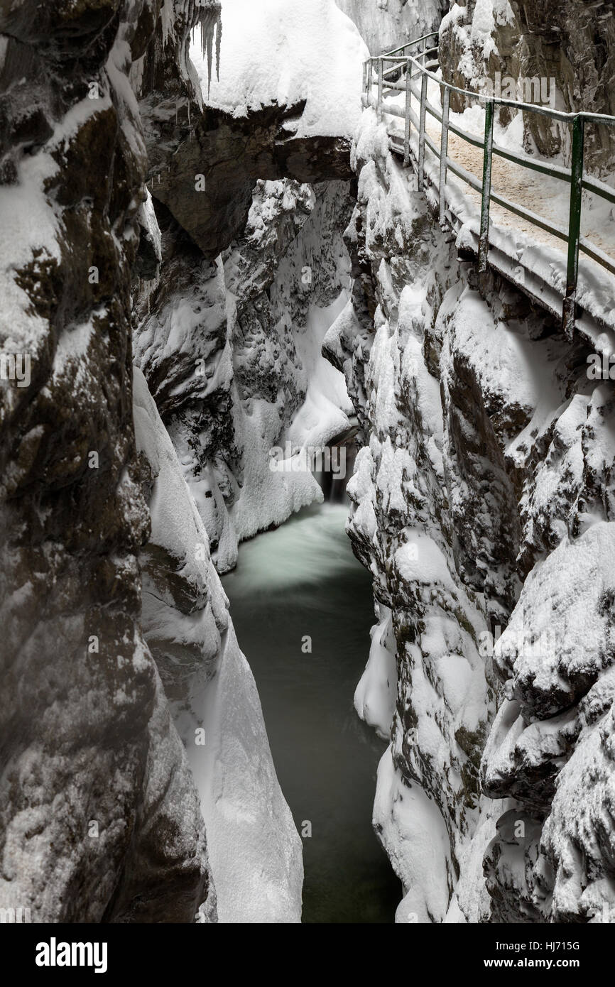 Breitach gorge, Baviera, Germania, in inverno Foto Stock