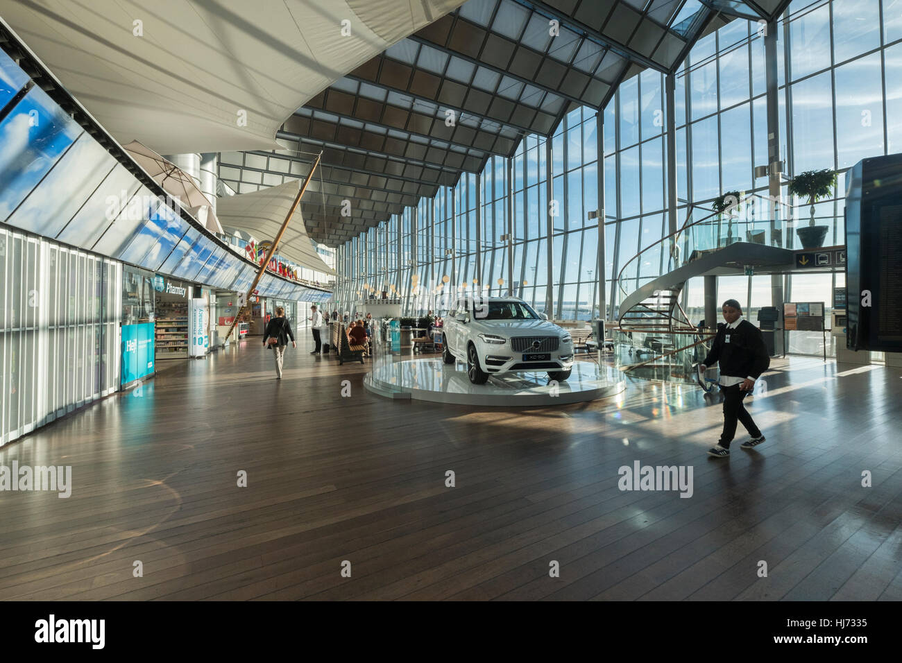 Interno dall'aeroporto di Arlanda di Stoccolma, Svezia. Foto Stock