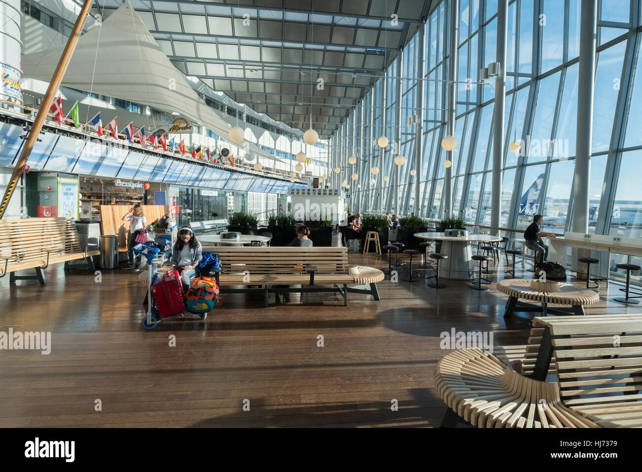 Interno dall'aeroporto di Arlanda di Stoccolma, Svezia. Foto Stock