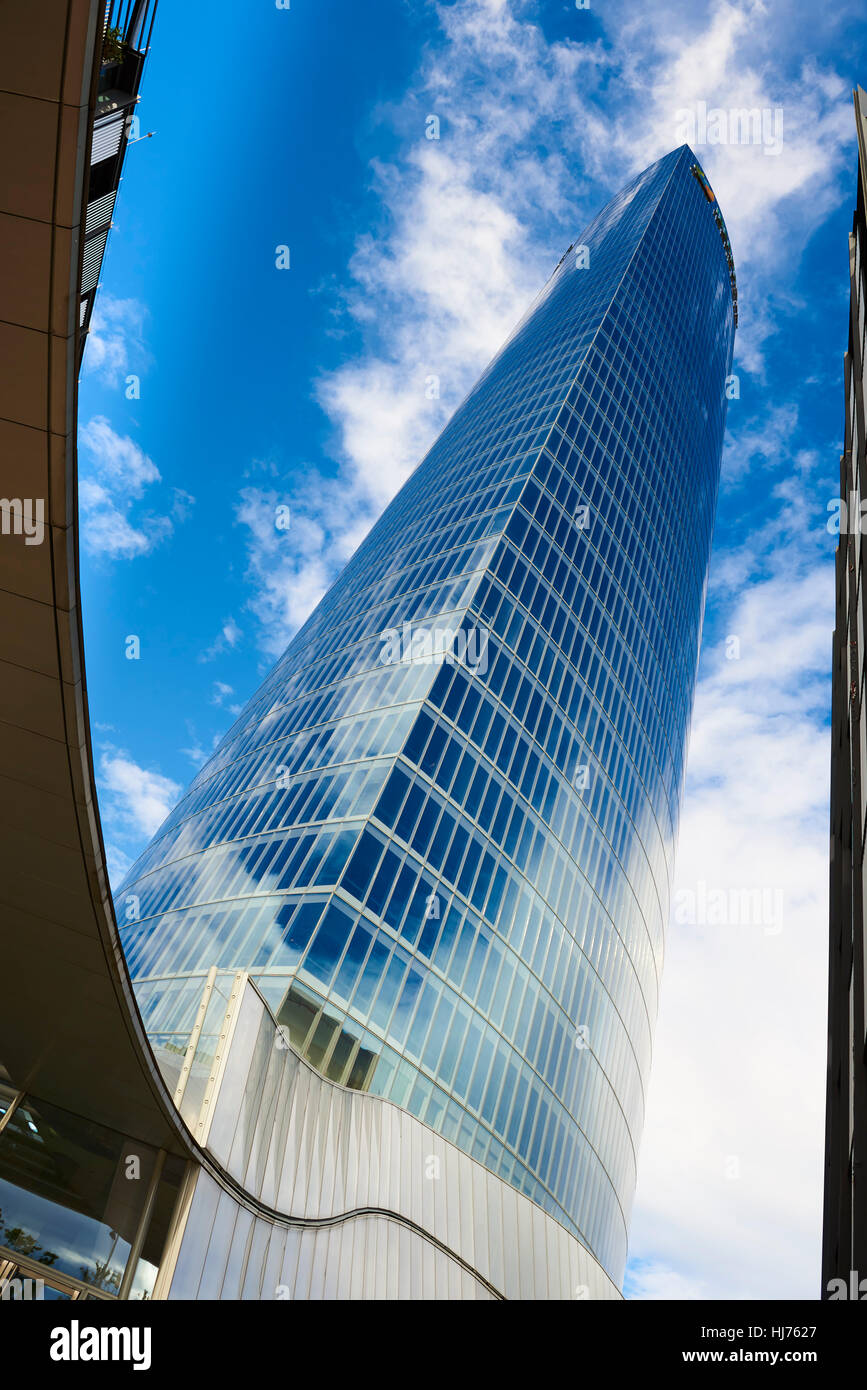 Iberdrola Tower, Bilbao, Biscaglia, Paese Basco, Euskadi, Euskal Herria, Spagna, Europa Foto Stock