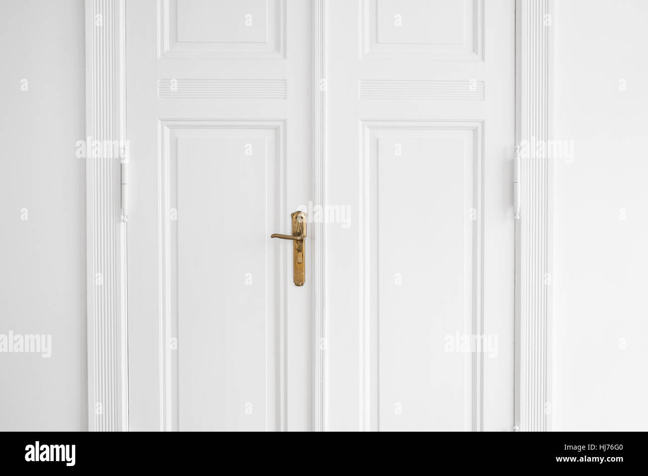 Doppia porta parafango con la vecchia maniglia della porta Foto Stock