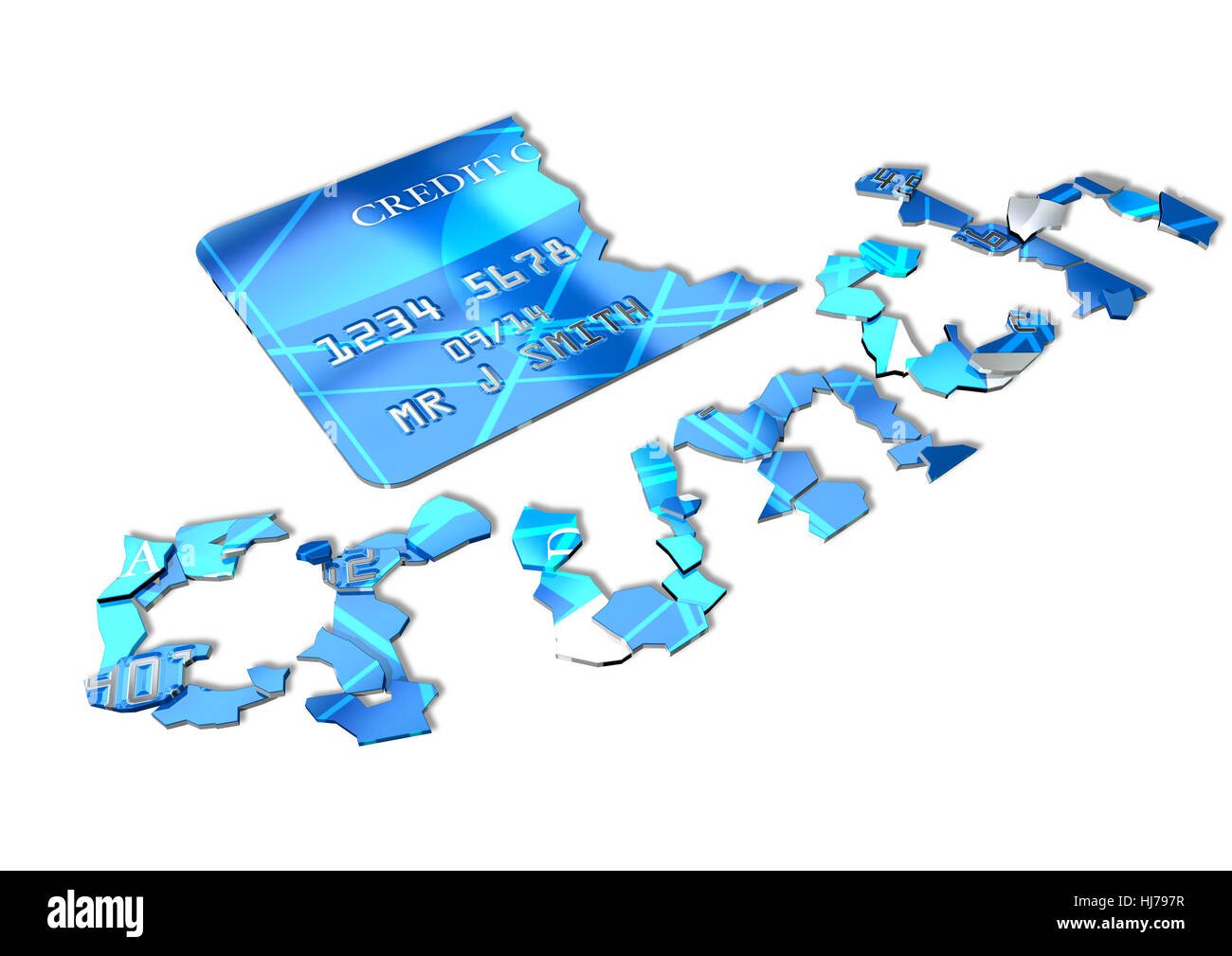 Isolato, modello, design, progetto concetto, pianificazione progetto, crisi, carta di credito Foto Stock