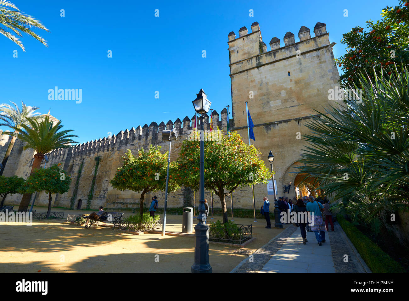 Alcazar de los Reyes Cristianos (Re Cristiani Alcazar) a Cordoba (Andalusia, Spagna, Europa) Foto Stock
