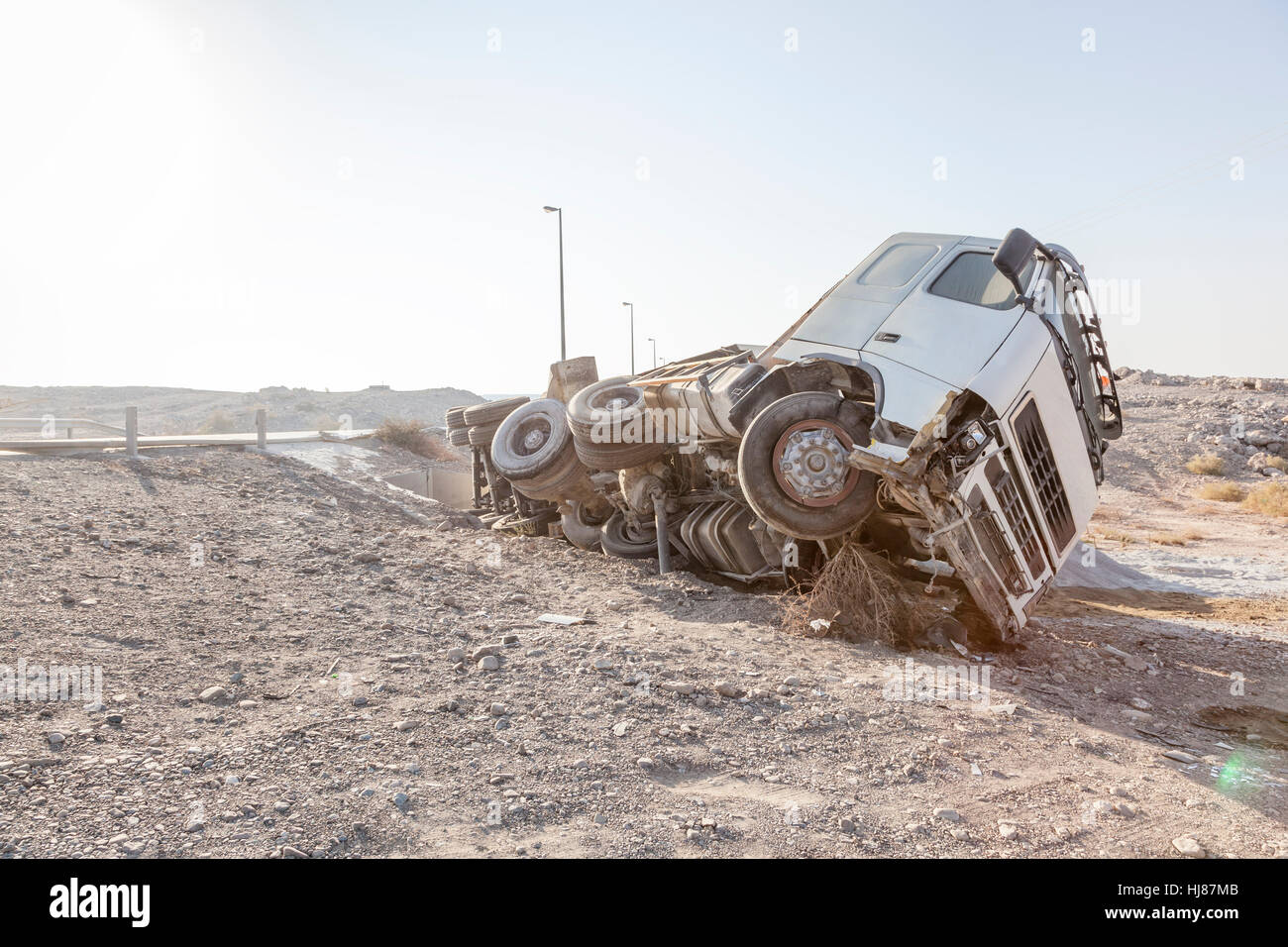 Carrello incidente negli Emirati Arabi Uniti Foto Stock
