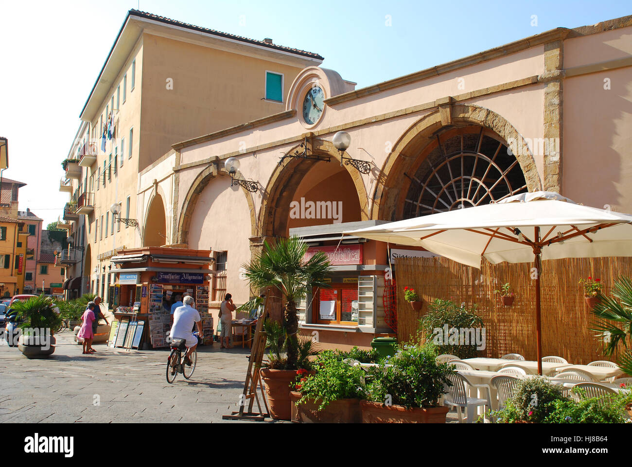 Piazza Cavour con Porta a Mare Portoferraio Insel Elba toscana italia Foto Stock
