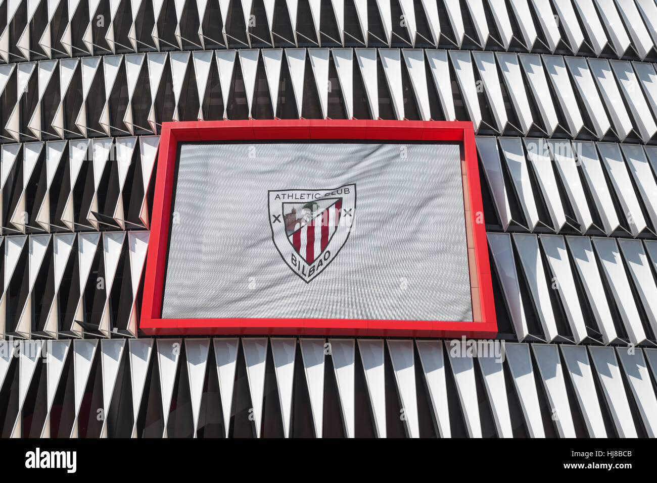 Bilbao, Spagna - 4 Gennaio 2017: Dettaglio dello stadio di San Mames facciata su gennaio 4, 2017. È lo stadio atletico de Bilbao football club, si trova Foto Stock
