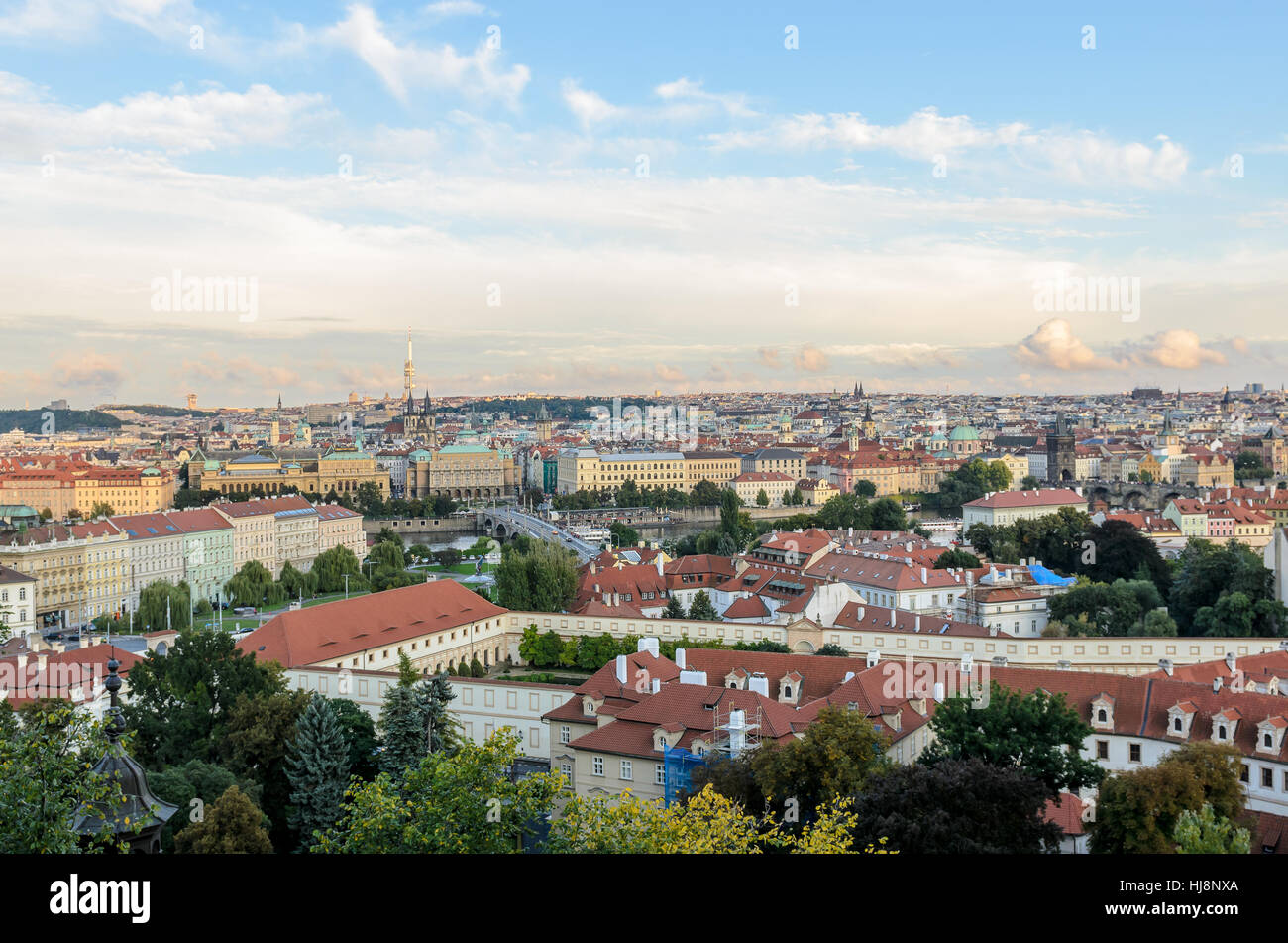 Lo skyline della citta', Praga, Repubblica Ceca Foto Stock