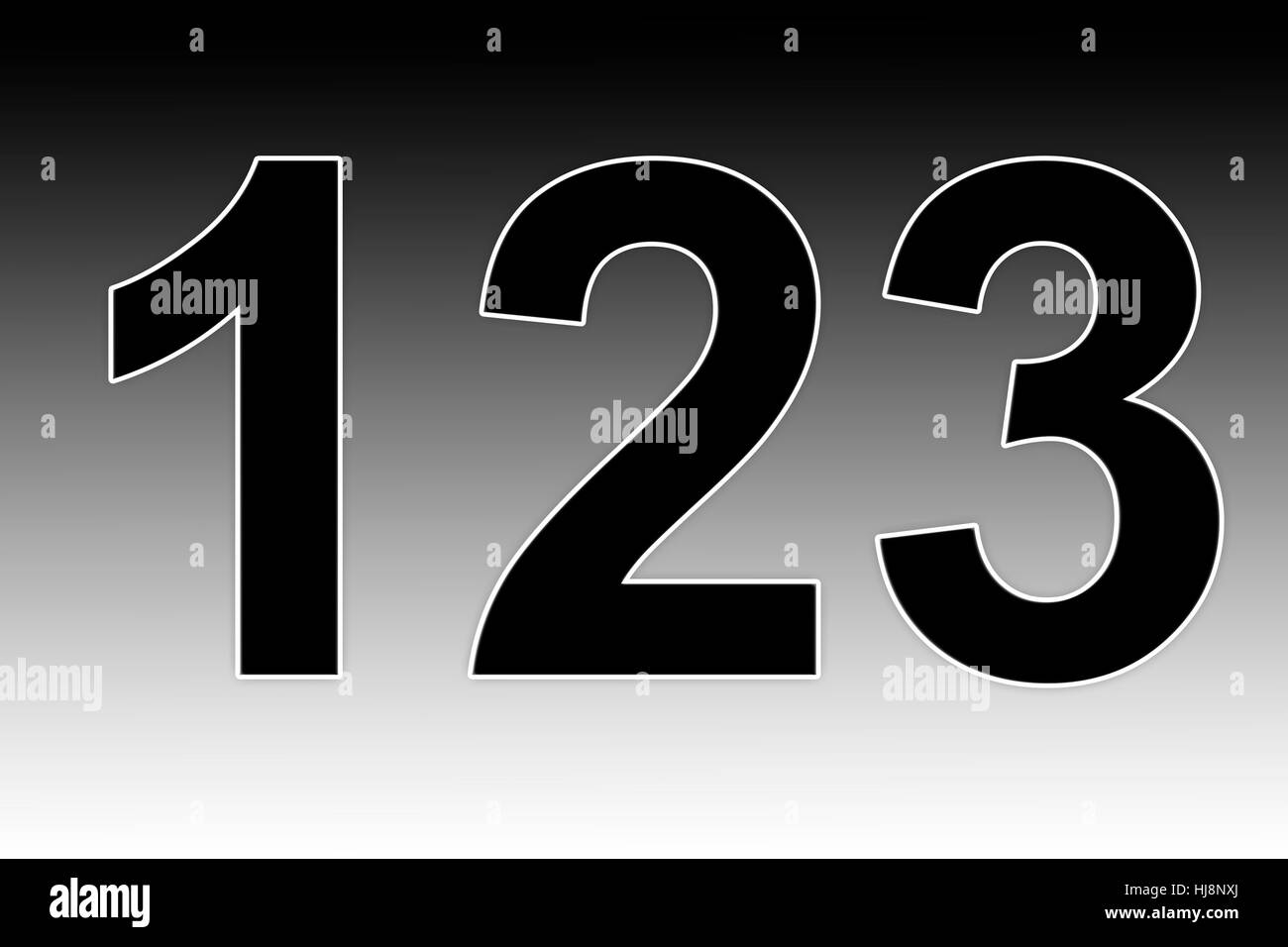 numeri 1, 2,3 Foto Stock
