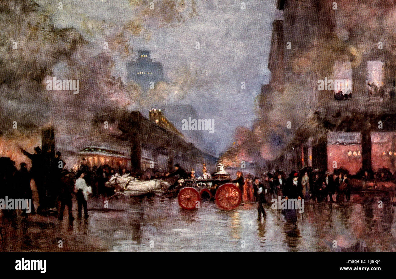 Un 4-11 allarme incendio in Chicago - circa 1908 Foto Stock