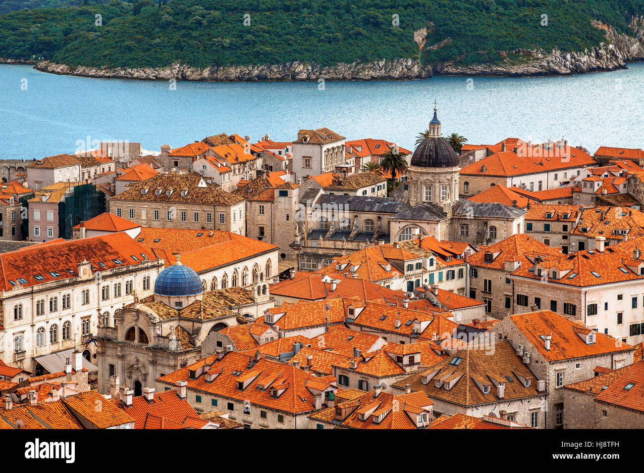 Vista aerea della Città Vecchia, Dubrovnik, Croazia Foto Stock