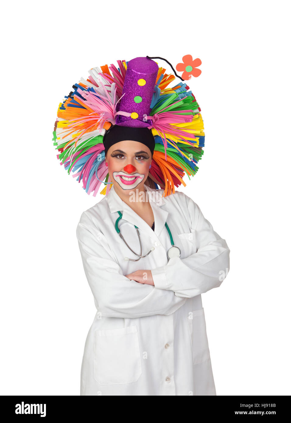 Medico, medico, medic, medico practicioner, clown, adulti, adulti, terapia Foto Stock