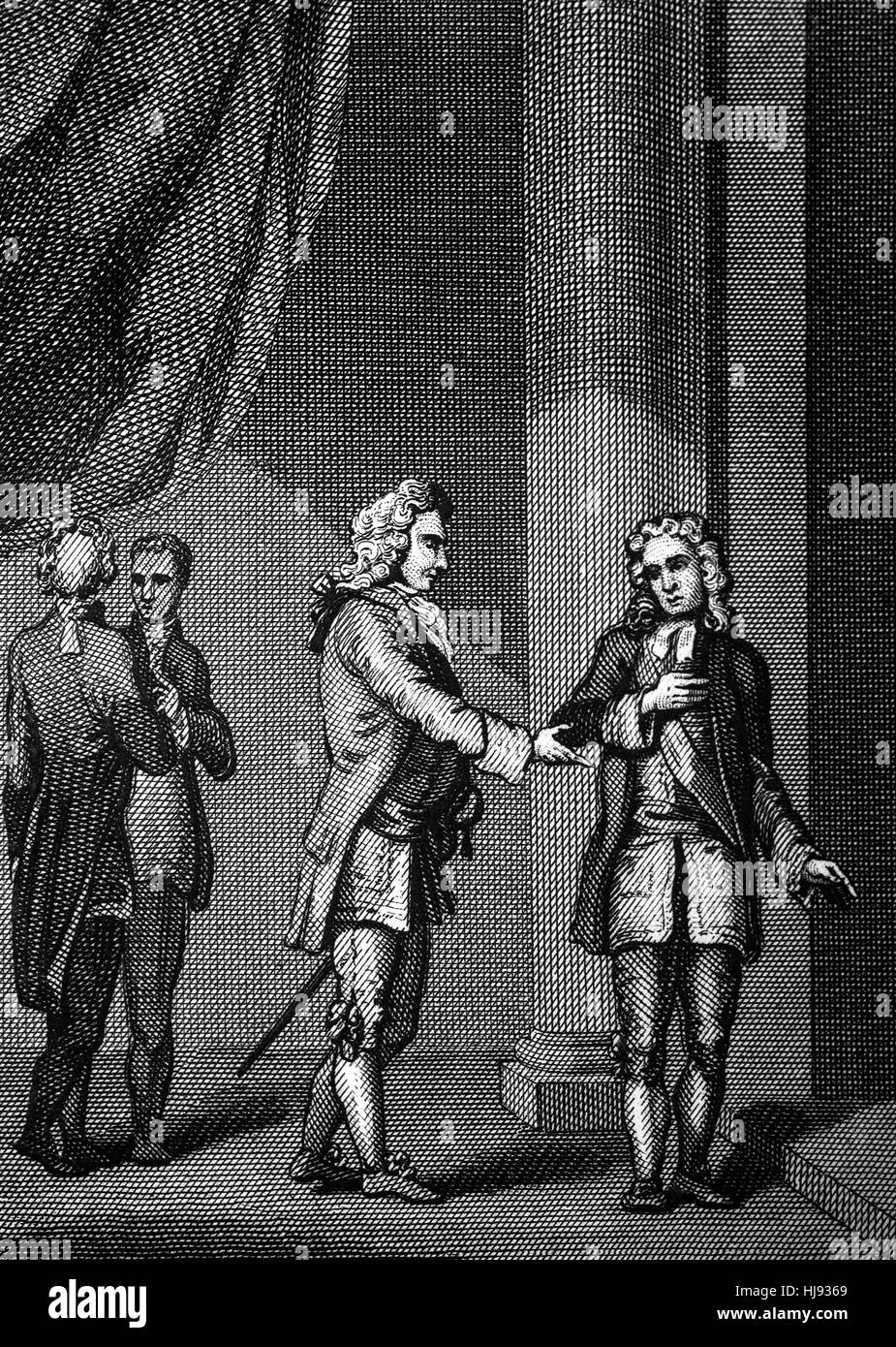 Giacomo II e VII (1633 - 1701) era il re dell'Inghilterra e l'ultimo Cattolica Romana monarca dell Inghilterra, in Scozia e in Irlanda. Egli fu deposto nella Gloriosa Rivoluzione del 1688 e lui e sua moglie e figlio viveva in esilio in Francia come ospiti di Luigi XIV. Foto Stock