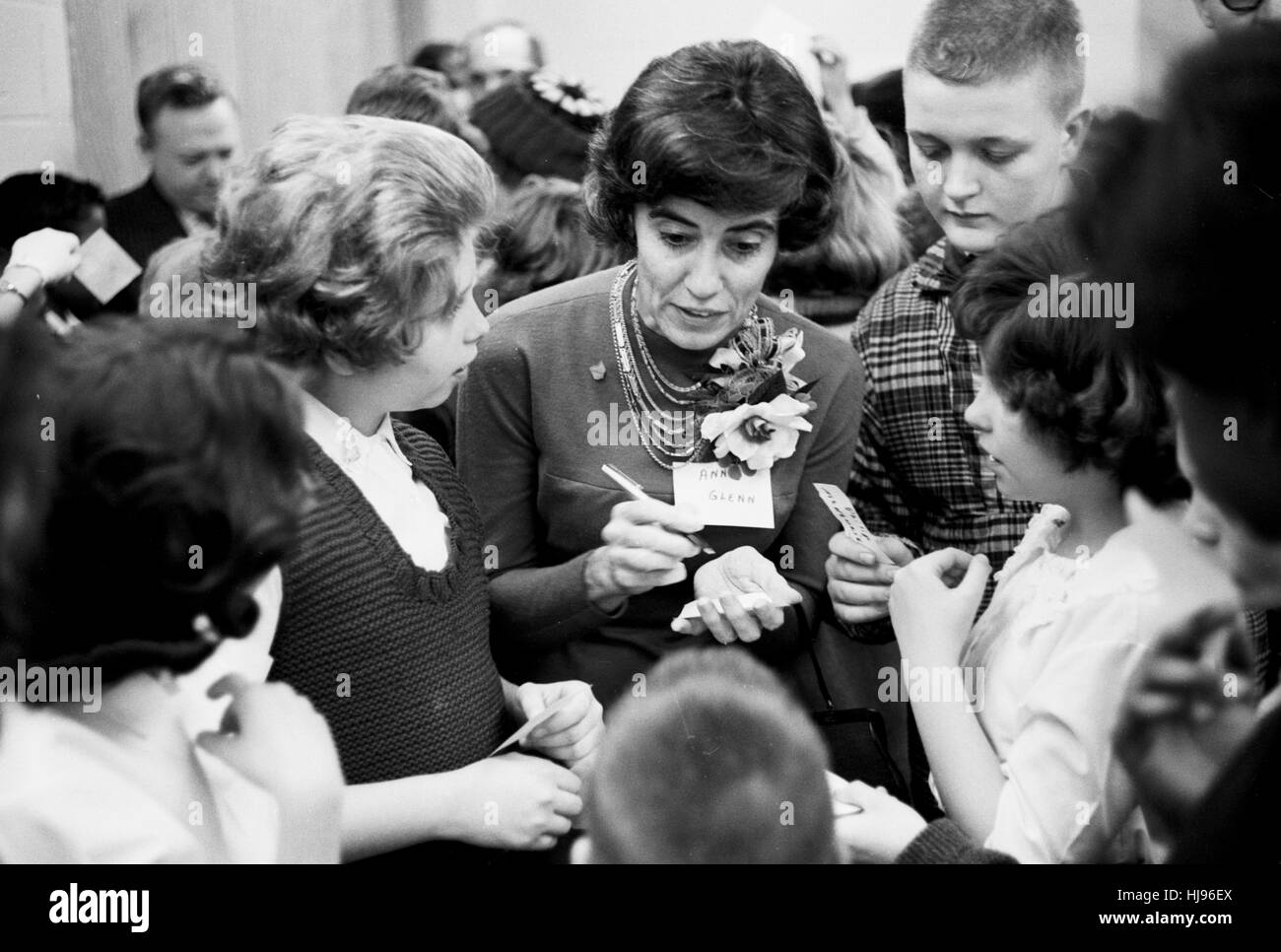 Annie Glenn milita a favore di John Glenn nel 1964 Foto Stock