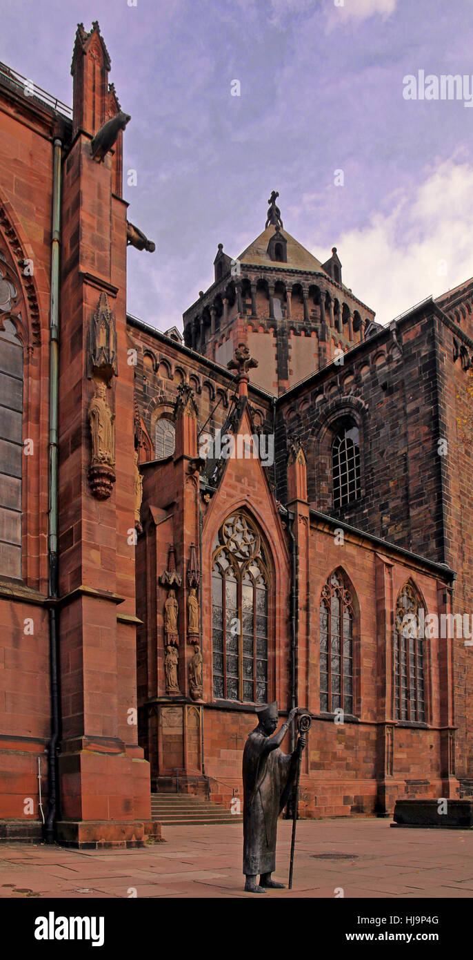 Cattedrale, mons, statua, cattedrale, scultura, vescovo, bronzo, eccellenze, Foto Stock